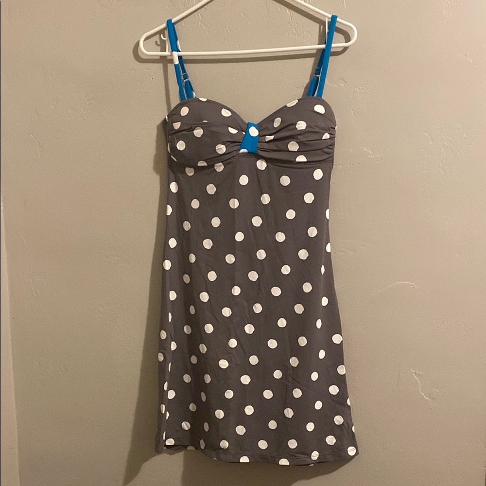 Tommy Bahama Gray and White Polka Dots Dress Woman XSmall